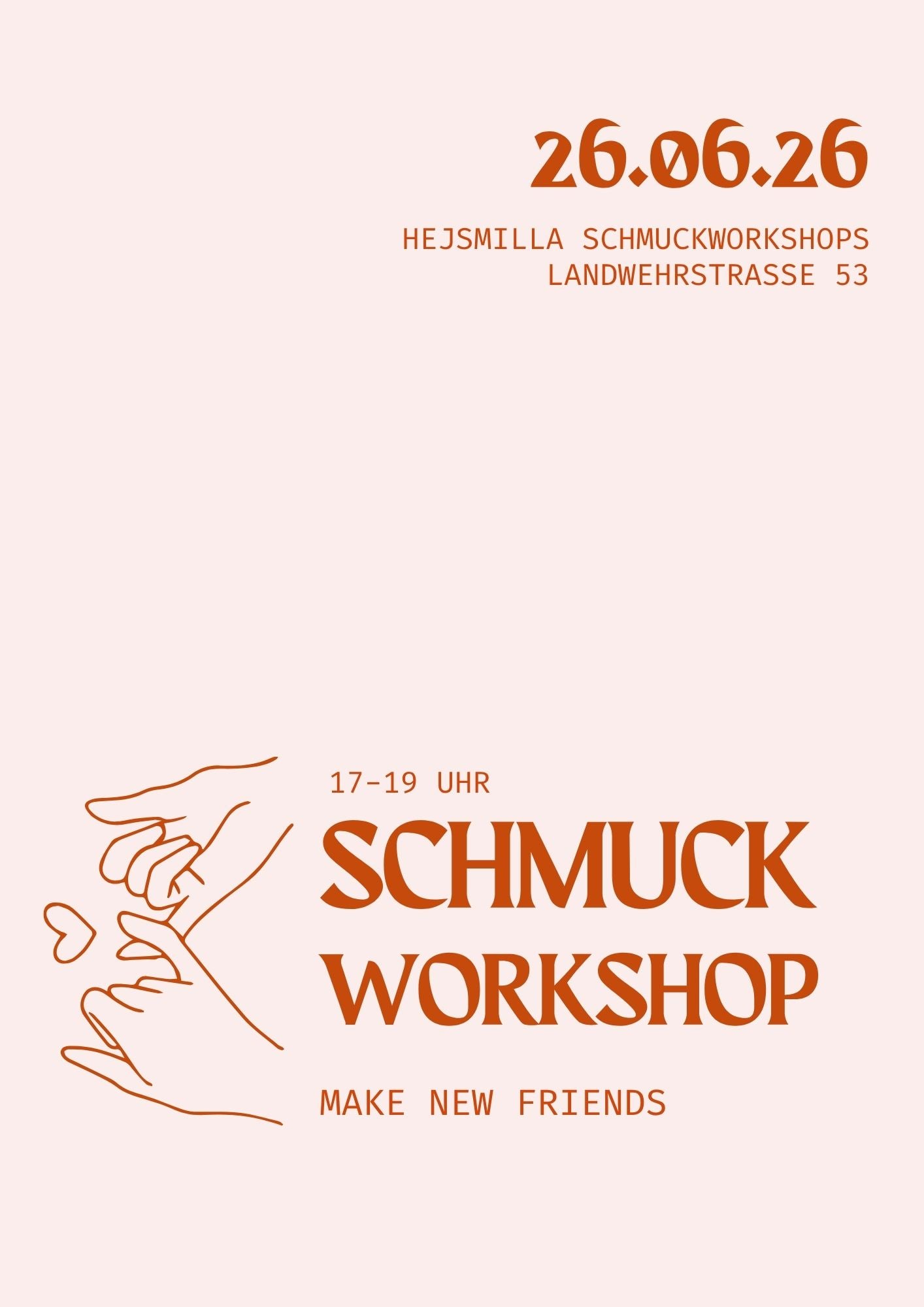 Make new friends Workshop 26.06.26 17 Uhr