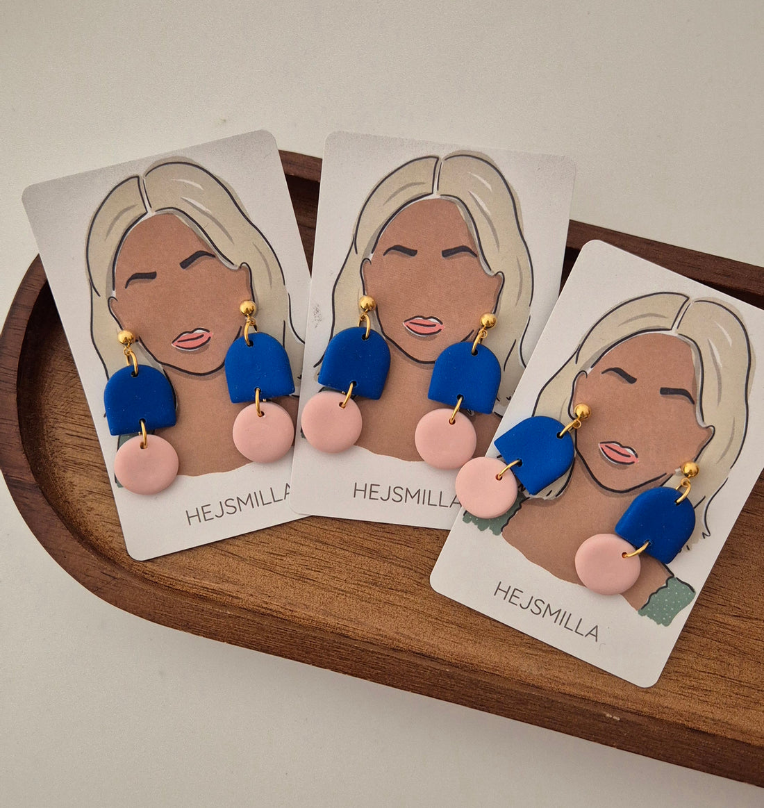 Einzelstück blau/rosa